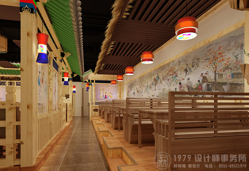 合肥櫻花樹朝鮮餐廳六人區用餐區裝修設計效果圖